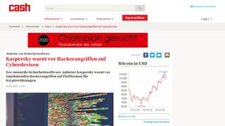 
                            11. Anbieter von Sicherheitssofware - Kaspersky warnt vor ... - Cash