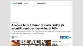 
                            10. Anche a Terni è tempo di Black Friday, gli sconti in centro arrivano fino ...