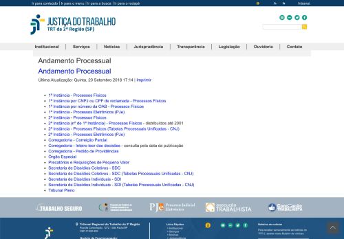 
                            7. Andamento Processual - TRT