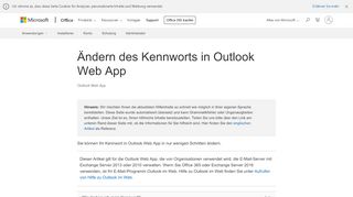 
                            3. Ändern des Kennworts in Outlook Web App - Outlook - Office Support