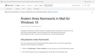 
                            13. Ändern Ihres Kennworts in Mail für Windows 10 - Office-Support