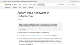 
                            9. Ändern Ihres Kennworts in Outlook.com - Outlook - Office Support