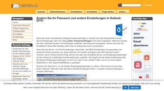 
                            12. Ändern Sie Ihr Passwort und andere Einstellungen in Outlook 2016 ...