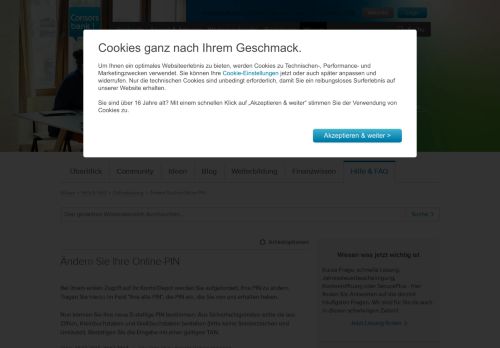 
                            9. Ändern Sie Ihre Online-PIN - Consorsbank Wissenscommunity