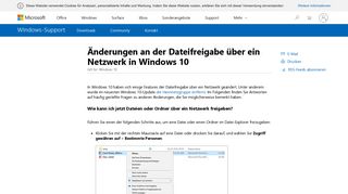 
                            6. Änderungen an der Dateifreigabe über ein Netzwerk in Windows 10 ...