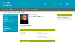 
                            11. Andreas Beaugrand - Personenverzeichnis | FH Bielefeld