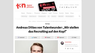 
                            3. Andreas Dittes von Talentwunder: „Wir stellen das Recruiting auf den ...