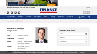 
                            12. Andreas Grandinger, Zooplus AG - FINANCE Magazin - FINANCE Köpfe