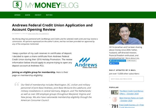 
                            8. Andrews Federal Credit Union Application and Account Opening ...