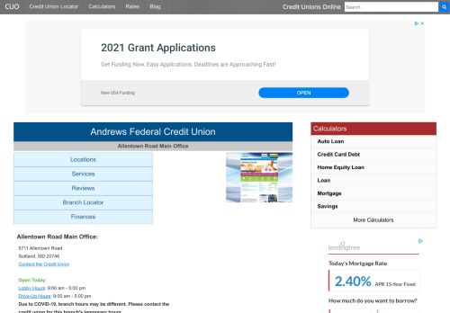 
                            6. Andrews Federal Credit Union - Suitland, MD - Credit Unions Online