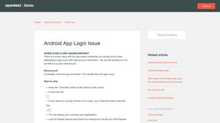 
                            7. Android App Login Issue – Hightail