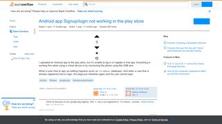 
                            12. Android app Signup/login not working in the play store - Stack ...