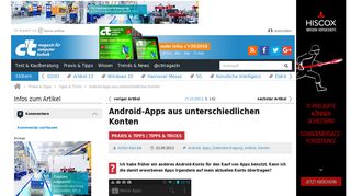 
                            4. Android-Apps aus unterschiedlichen Konten | c't Magazin - Heise