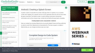 
                            12. Android | Creating a Splash Screen - GeeksforGeeks
