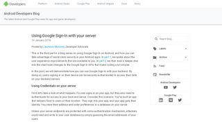 
                            6. Android Developers Blog: Using Google Sign-In with your server