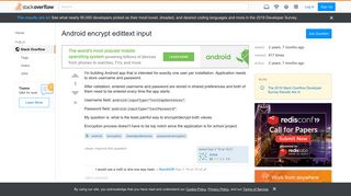 
                            1. Android encrypt edittext input - Stack Overflow