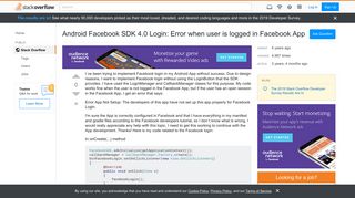 
                            1. Android Facebook SDK 4.0 Login: Error when user is logged in ...