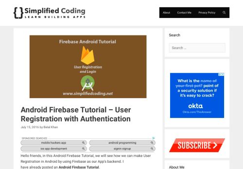 
                            6. Android Firebase Tutorial - User Registration with Authentication