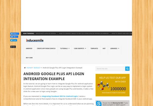 
                            10. Android Google Plus API Login Integration Example - InduceSmile