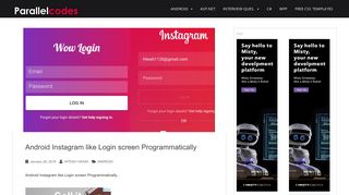 
                            6. Android Instagram like Login screen Programmatically • ParallelCodes