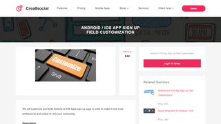 
                            12. Android / IOS App Sign up Field Customization - Crea8social