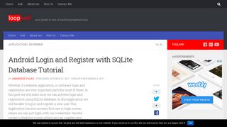 
                            5. Android Login and Register with SQLite Database Tutorial | LoopWiki