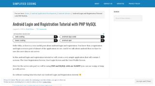 
                            9. Android Login and Registration Tutorial with PHP MySQL