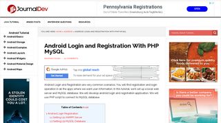 
                            7. Android Login and Registration With PHP MySQL - JournalDev