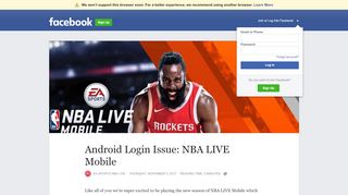 
                            4. Android Login Issue: NBA LIVE Mobile | Facebook