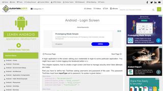 
                            3. Android Login Screen - Tutorialspoint