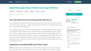 
                            12. [Android] Login, Share Twitter max easy với Fabric - Kipalog