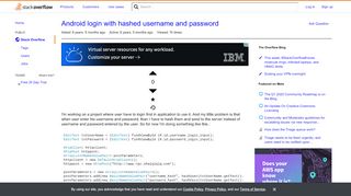 
                            1. Android login with hashed username and password - Stack Overflow