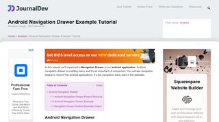 
                            8. Android Navigation Drawer Example Tutorial - JournalDev