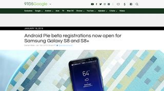 
                            10. Android Pie beta registrations now open for Samsung Galaxy S8 and ...