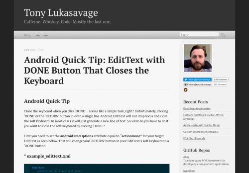 
                            13. Android Quick Tip: EditText with DONE Button That Closes the Keyboard