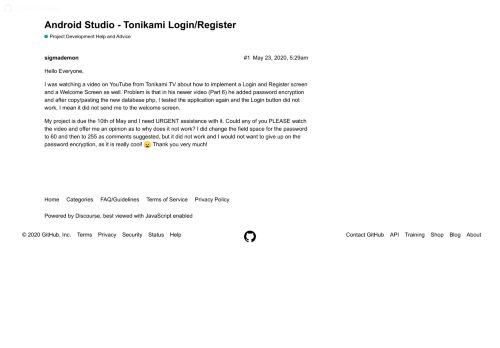 
                            9. Android Studio - Tonikami Login/Register - GitHub Community Forum