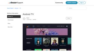 
                            13. Android TV – Deezer Support