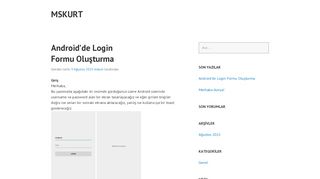 
                            11. Android'de Login Formu Oluşturma – mskurt