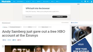 
                            13. Andy Samberg just gave out a free HBO account at the Emmys