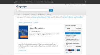 
                            8. Anesthesiology - A Practical Approach | Basavana G. Goudra | Springer