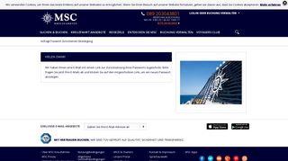 
                            1. Anfrage Passwort Zurücksetzen Bestätigung - MSC Kreuzfahrten