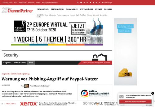 
                            9. Angebliche Sicherheitsüberprüfung: Warnung vor Phishing-Angriff auf ...