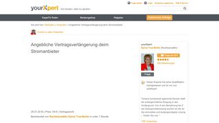 
                            12. Angebliche Vertragsverlängerung deim Stromanbieter | yourXpert