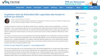 
                            12. Angeblicher Hack der Online-Bank N26: Login-Daten aller Kunden im ...