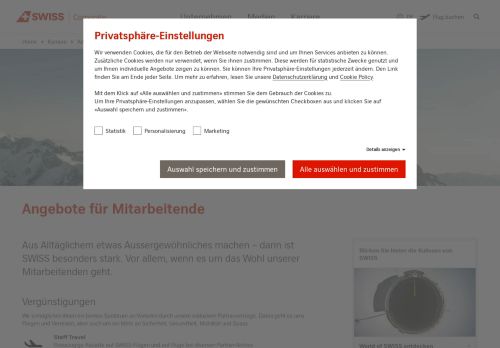 
                            2. Angebote für Mitarbeitende | Vergünstigungen | SWISS