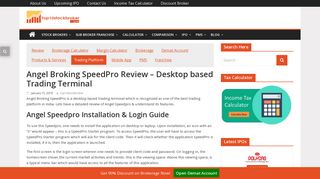 
                            6. Angel Broking Speedpro Review - Desktop based Trading Terminal
