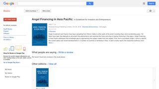 
                            9. Angel Financing in Asia Pacific: A Guidebook for Investors and ...