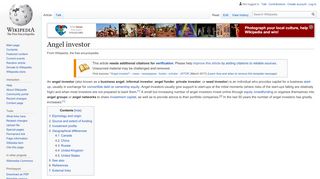 
                            3. Angel investor - Wikipedia