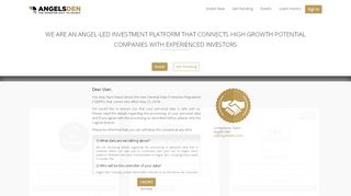 
                            9. Angels Den: Invest in early-stage businesses