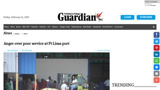 
                            10. Anger over poor service at Pt Lisas port - Trinidad Guardian